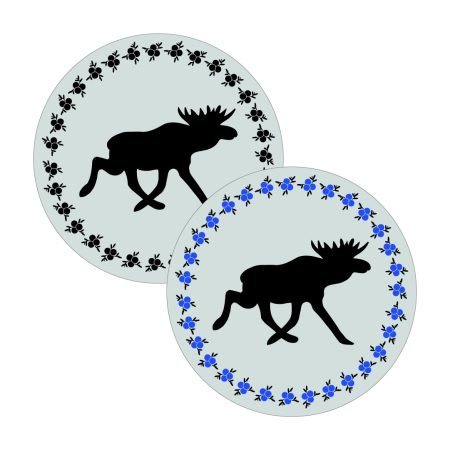 Glasunderlägg älg med bård