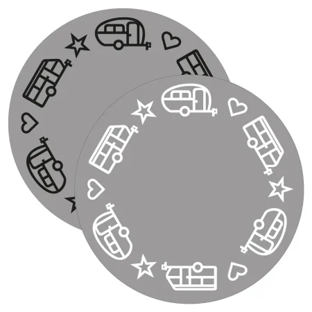 Glasunderlägg husvagn