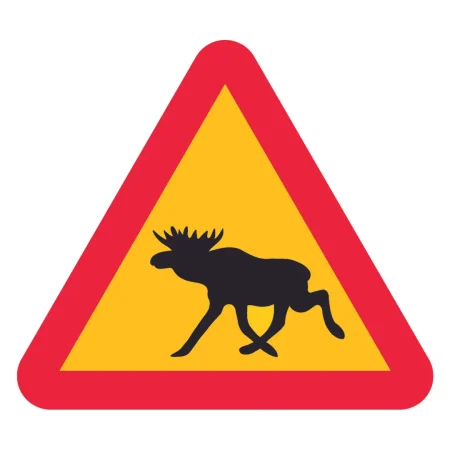 Grytunderlägg älg varningsskylt