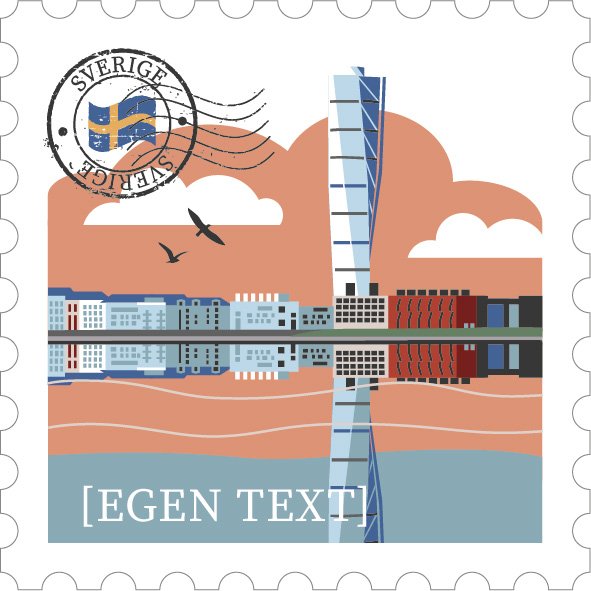 Trämagnet Turning Torso med egen text