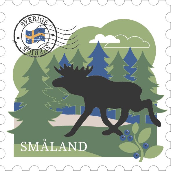 Trämagnet älg i skog - Småland