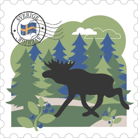 Trämagnet älg i skog