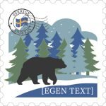 Trämagnet björn i skog – Norrland