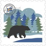 Trämagnet björn i skog – Norrland