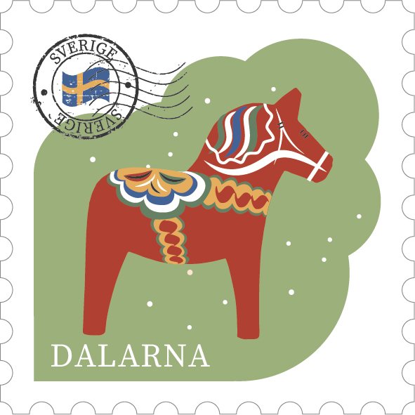Trämagnet dalahäst - Dalarna