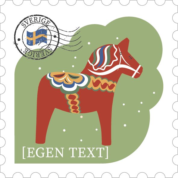 Trämagnet dalahäst - egen text