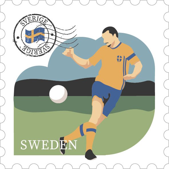 Trämagnet fotboll - Sweden