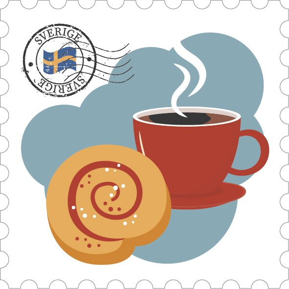 Trämagnet kanelbulle - utan text