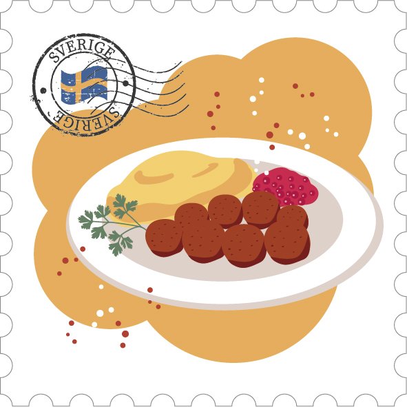 Trämagnet köttbullar - utan text