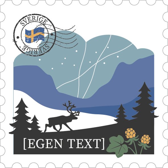 Trämagnet ren vid fjäll - egen text