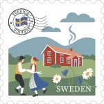 trämagnet röd stuga – Sweden