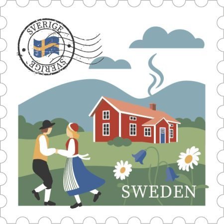 Trämagnet röd stuga