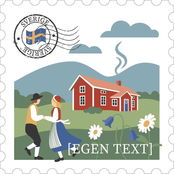 trämagnet röd stuga - egen text